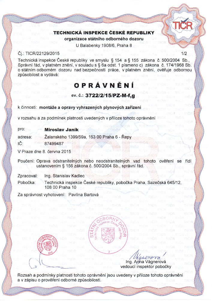 Opravneni plyn